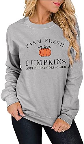 Farm svježe bundeve jabuke Hayrides CIDER Fall Dukserirt Žene smiješno pismo Ispiši Halloween Dan zahvalnosti Tee vrhovi