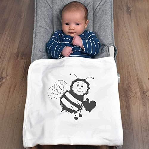 Azeeda 'crno-bijela crtića pčela' pamučna beba pokriva / šal