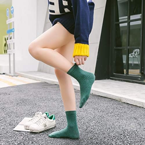 TeenFighter 10 pari udobnih Casual pamučnih čarapa za žene, veličina posade za sport, jednobojne rastezljive čarape za djevojčice
