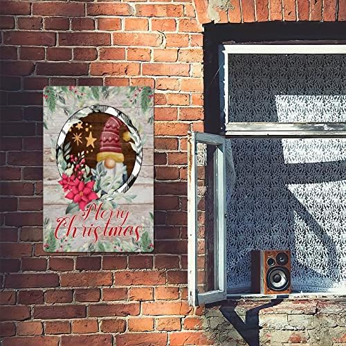 GNOME GARLAND METAL znak Božićni zid Visettia Cvjetni bobiji vijenac retro metalna ploča znakovi dekor plaketa