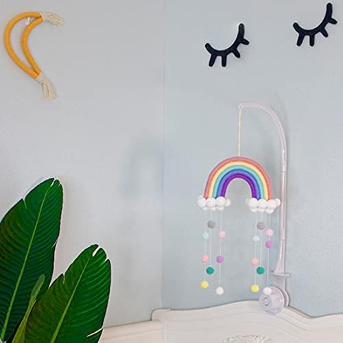 Acedsgn Rainbow zidni viseći ručno tkani macrame Cloud Raindrop Nordic Rainbow dream Catcher Kućni dekor za dječiju rasadničku sobu Pink