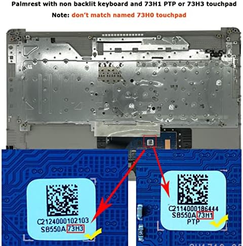 Zamjena za HP Laptop 17-by 17-CA 17T-by 17Z-CA gornji slučaj Palmrest Touchpad us non-Backlight tastatura sklop