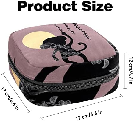 ORYUEKAN torba za odlaganje higijenskih uložaka, prenosive torbe za menstrualne jastučiće za višekratnu upotrebu, torbica za odlaganje tampona za žene djevojčice, umjetnički životinjski majmun cvjetni mjesec