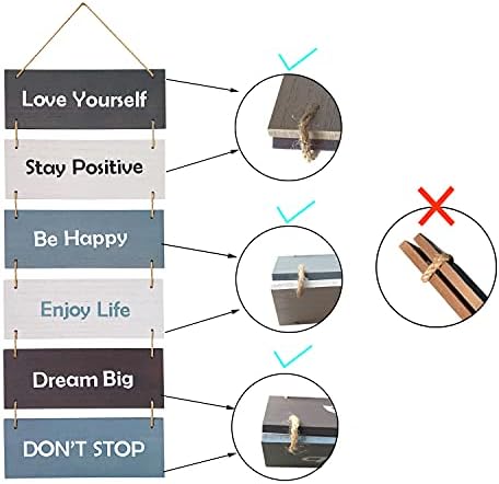 V Kvalitetni kućni dekor - inspirativna i motivaciona rustikalna seoska kuća Drveni zid viseći ukras: volite sebe-ostati pozitivni-budite sretni-uživajte u životu-sanja