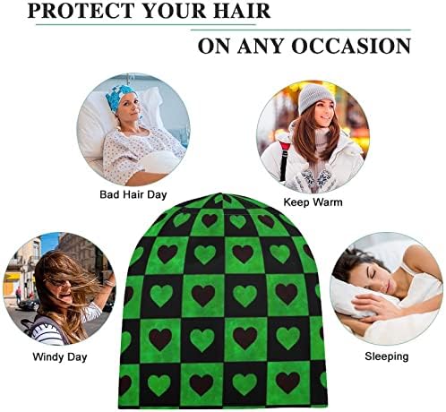 BAIKUTOUAN Crna maslinasto zelena karirana sa srcima Print kapice za muškarce žene sa dizajnom Lobanja kapa