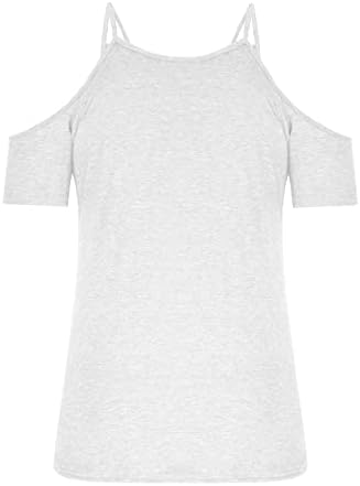 Majica za žene hladne ramene kratke rukave modni jednobojni Dressy Casual Tees Shirt bluza Tunic