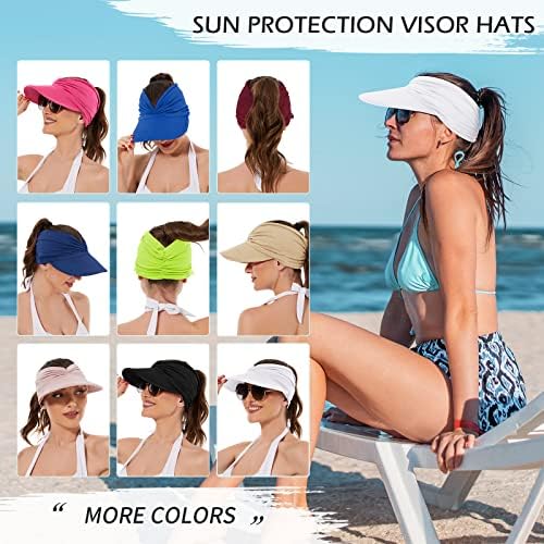 Šeširi za sunce za žene UV zaštita od sunca ljetni šeširi sa širokim obodom s repom