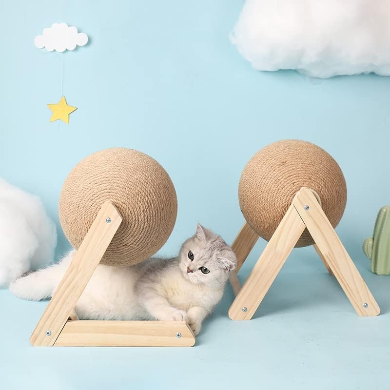 Mačka grebanje loptu Drvo Stand namještaj za kućne ljubimce Sisal uže Lopta igračka Mačić penjanje