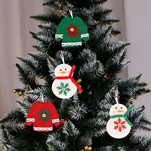 Božićni ukrasi netkani privjesak Božićno ukrašavanje privjesak Crtani Crtani starac jeleer Crutch Božićni privjesak kristalni bell ornament