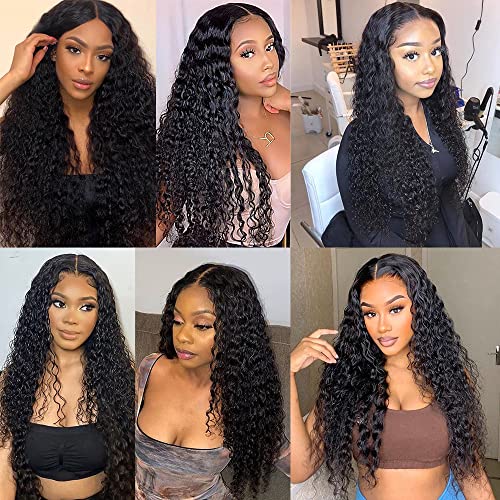 Deep Wave Human Hair Bundle Brazilski Remy Hair Extensions Real Unprocessed Virgin Hair Bundle Natural Black Color Hair Extensions 12 Inch For Black Women