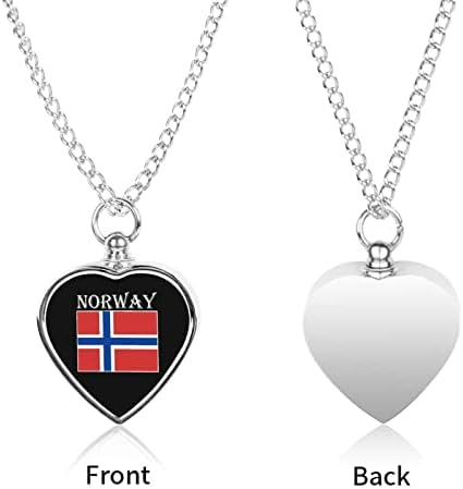 Norveška Zastava štampana ogrlica od urne za kućne ljubimce za pepeo kremiranje srca nakit spomen privjesak