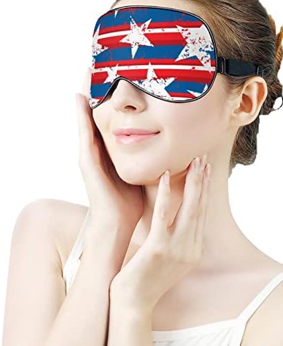 Američka zastava zvijezde san maska ​​za spavanje noćno pokrivanje za žene muškarci blokiraju svjetlost za avion za prijevoz naprijed podesiv kaiš