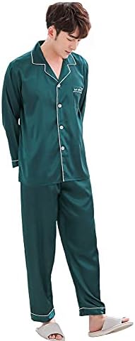 Zuevi muške boje pidžame postavljeno klasično svile poput set za spavanje na dugme za salon za loongwewwwer
