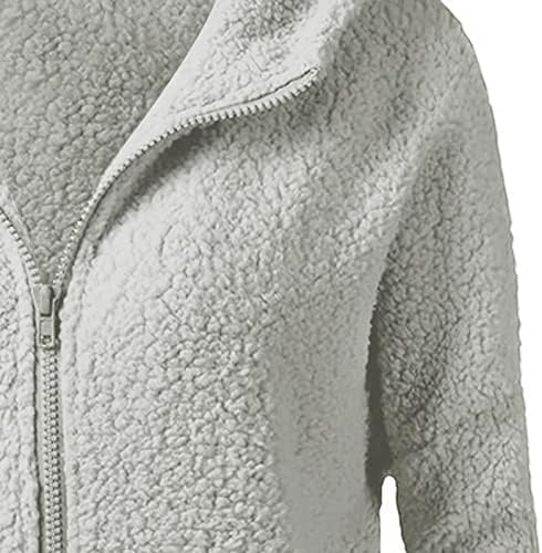 Daseis Womens kaput, zimska jakna Ženska trenzija plus veličina dugih rukava s kapuljačom s kapuljačom s kapuljačom Fluffy Comfort Zip Baggy