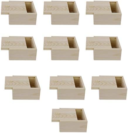 Cabilock 10pcs Mali drveni poklon kutija sapuna sapuna sapuna Nedovršena drvena sa sličicama za ručno izrađenu nakit sapun