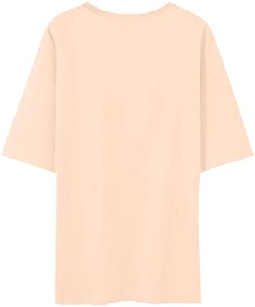 Majice za uskršnje košulje za žensku majicu kratki rukav okrugli vrat slatki grafički vrhovi smiješni casual labavi odmor Fall Tees
