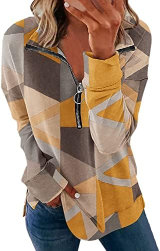 IIUS 1/4 Zipper dukserica za žene pulover sa patentnim zatvaračem vrhovi labavi džemper s dugim rukavima