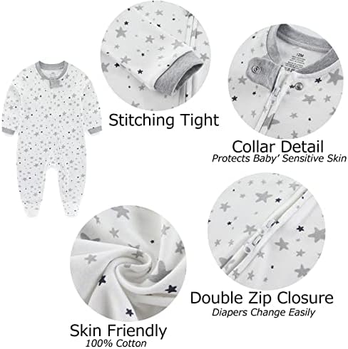 Mamimaka novorođene dječje djevojke odjeću dvosmjerna pamučna pamučna pamučna bodica 3-pakovanja dugih rukava 0-12 mjeseci