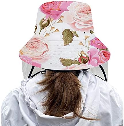LifeCustomize vizir za ribarski šešir s poklopcem, zaštitna kapa od cvijeća ruže ljetna moda sklopivi šešir sa kantom UV zaštita protiv pljuvačke otporne na prašinu