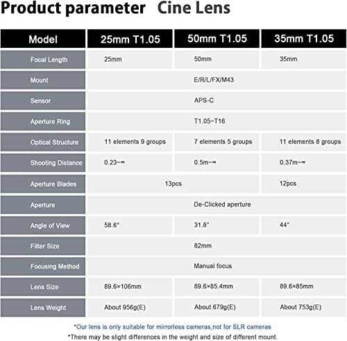 7artisana 25mm T1.05 APS-C sočiva serije Cine sočiva veliki otvor blende i ručni objektiv za