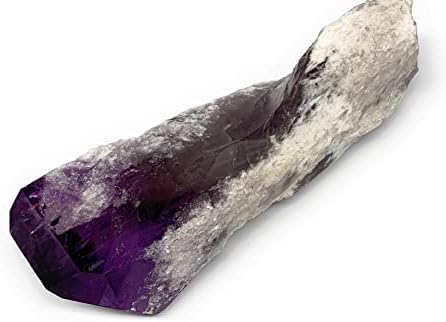 Watangems 290.3 grama, 5,8 x 2 x 1,4 Prirodni ametist točka kristal gornji dio polirani, donji dio grubim mineralnim uzorima, liječenje kristala, reiki energija, kolekcionarski, kućni dekor, B19088