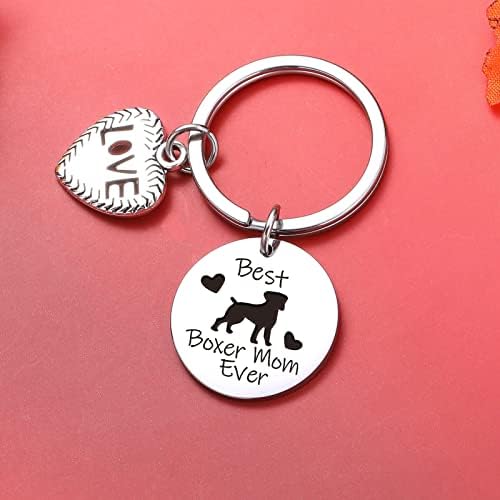 ZQEOU DOG MOM Key Chain Chain Birt Rođendan nakit BFF poklon Najbolje nakit Boxer Mama Nakit