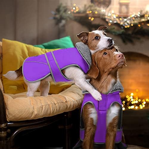 Zimski kaput za pse, ovratnik od flisa Dogcheer topli prsluk reflektirajući podesivi džemper za psa za hladno vrijeme, vodootporna odjeća za kućne ljubimce Snježni kaput za male srednje i velike pse