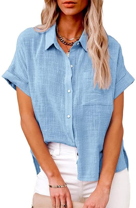 Oversized majice za žene Tops modni čvrste dugme Shirt ženski V-izrez labave T-Shirt bluze Plus Size