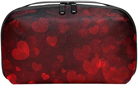 Crvena crna ljubavna torba za šminkanje srca sa patentnim zatvaračem torbica putni kozmetički Organizator