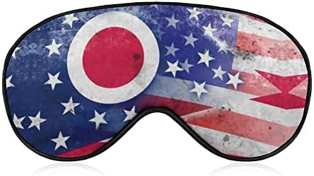 Vintage SAD i Ohio State Flag Mekana maska ​​za oči efektivne maske za spavanje Swlica Comfort Vepook sa elastičnim podesivim remenom
