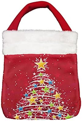 PZZ BEAH Božić poklon torbe sa Red Trees Bells Santa kape Print storage vreća za stavke Candy Card Holiday Supplies 8.1 * 9.1 inča