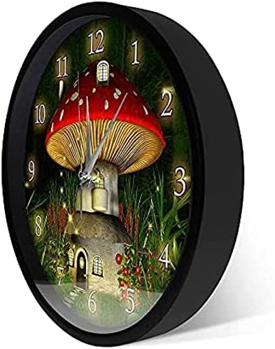 Dan članova pokloni za žene gljiva kuća Art Prints zidni sat Silent Swept sat za djecu soba Fairy House rasadnik