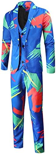 Jiabing muns modni casual party tiskani kaput vesp hlače set od tri komada odijelo za rođenje odjeće muškarci