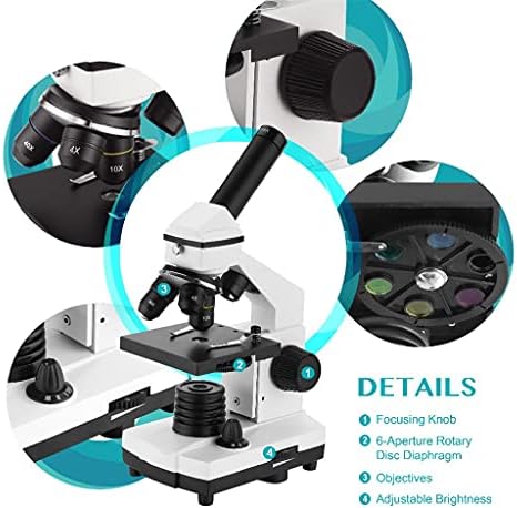 SDGH 64X-640X profesionalni biološki mikroskop gore / dolje LED Monokularni mikroskop za učenike obrazovanje djece sa slajdovima