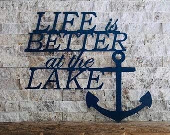 GodBlegniti Life bolji je na znaku jezera, znak, metalni zidni dekor za kućnu kuhinju kava baromina bar,