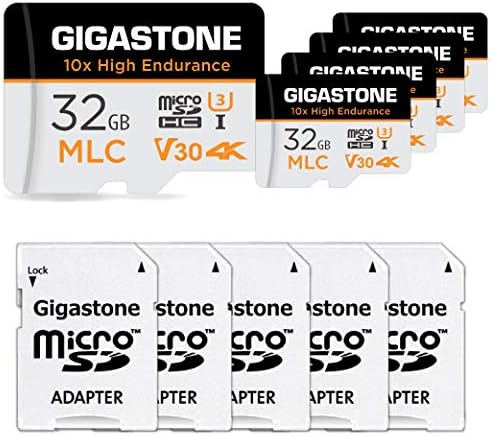 [10x visoke izdržljivosti] Gigastone industrijski 32GB 5-Pack MLC Micro SD kartica, 4k video snimanje, sigurnost Cam, Dash Cam, nadzor kompatibilan 95MB/s, U3 C10, sa adapterom [5-god besplatno oporavak podataka]