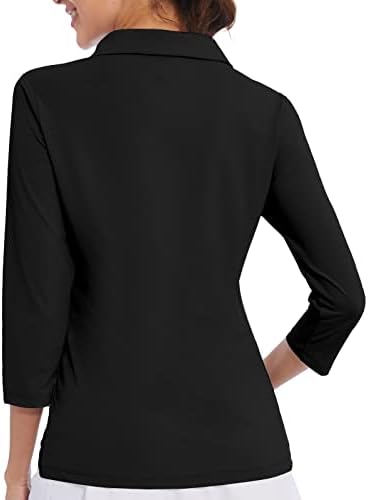Ženska polo majica 3/4 dugih rukava Golf Brze suhi T košulje upf 50+ atletski casual radne majice za žene