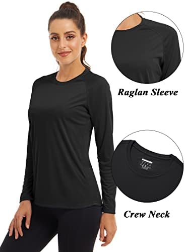 Tacvasen Ženska majica za zaštitu od sunca UPF 50+ Pješačenje s dugim rukavima Trčanje Sport Workout