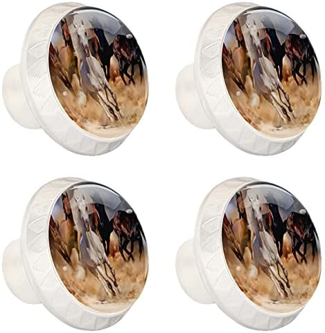 Lagerery komoda dugmad za trčanje konja dugmad za ladice crystal Glass cabinet dugmad 4kom kolor štampa okrugla bijela dugmad Toddler 1.38×1.10 IN