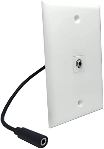 Diytech 3,5 mm Stereo zidni priključak za slušalice, ženski do ženskih audio konektora, linijski modularni, sa produžnim kablom i nosačem, AUX Wall Plate