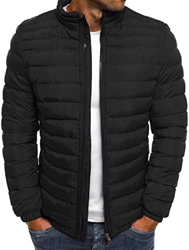 Muški kaput, plus veličine kaputi s dugim rukavima muškarci trendi aktivni zimski zimski vrat zip up jakne fit solid color3