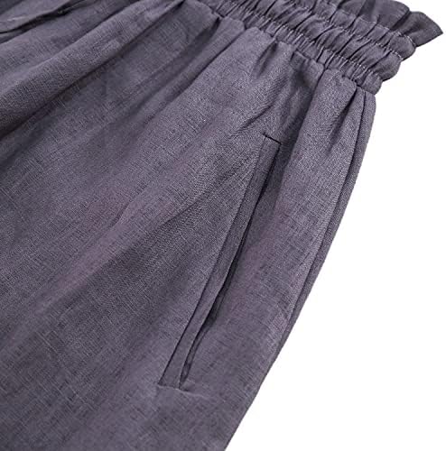 Amaziyu ženske posteljine visoke strukove kratke hlače za kratke hlače za ljetno casual