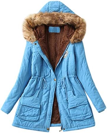 Plus veličine kaputi za žene, klasični kaput od plaže s dugim rukavima Ženska zimska otvorena kapuljača sa kapuljačom pune boje