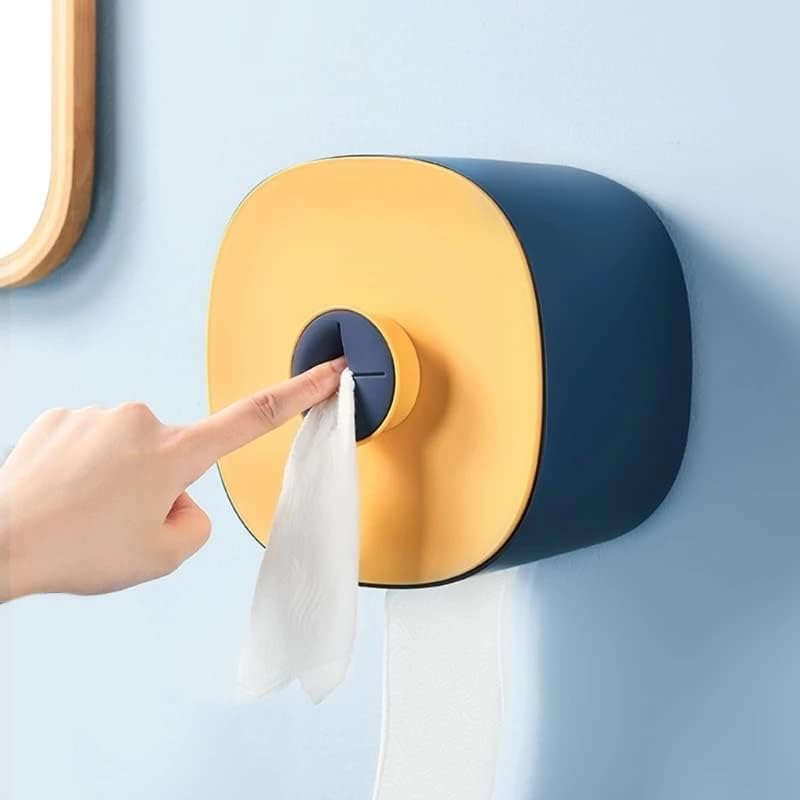 ZCMEB Samoljepljivi toaletni nosač za valjanje papira Zidna montirana vodootporna kutija za odlaganje tkiva Kupatilo Organizator ručnika