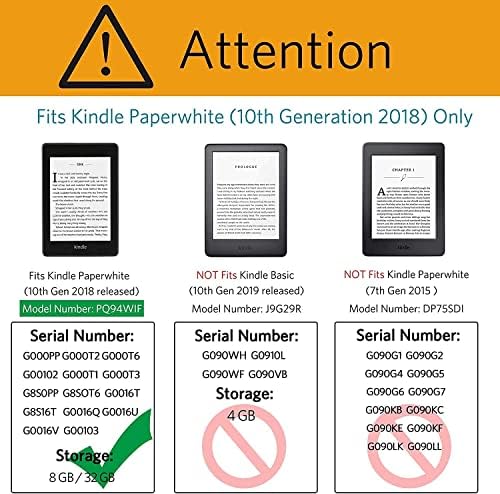 Stalak za Kindle Paperwhite, vrhunski izdržljivi poklopac od tkanine sa remenom za ruke,, samo za 6 inčni Paperwhite 10th generacije 2018