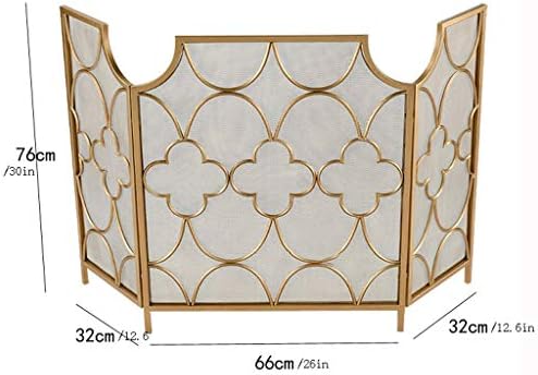 Jednostavan dizajn kamin ekran kamin 3 Panel dekorativni dizajn - 30 by 51 - crno / zlato - lijep dizajn