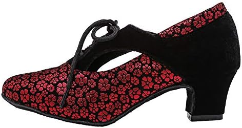 Hipposeus Latino plesne cipele za žene sa zatvorenim prstima čipka sa ballom Latin Salsa Tango Dance Plesna ordinacija Niska potpetica, Model L318