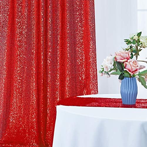 10×10ft Crvena šljokica & nbsp;pozadina za pozadinu, pozadina za fotografiju svjetlucave zavjese pozadina tkanine za dekor za svadbene zabave