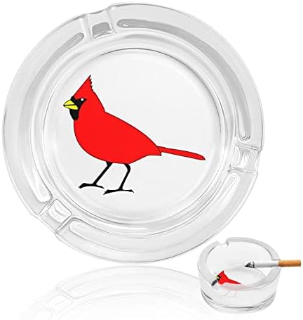 Sjeverna kardinalna ptica staklena pepeljara za cigarete okrugli pepeo za ladicu za prijenosni nosač pepela