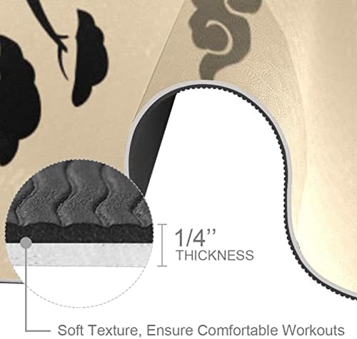 SDLKFRELI 6mm Extra Thick Yoga Mat, Kineski oblaci Landscape Illustration Print Eco-Friendly TPE